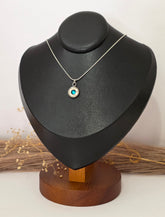 December (Blue Topaz) Birthstone Bullet Charm Necklace