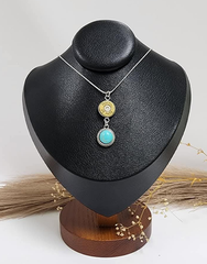 Handcrafted 45 AUTO with faux turquoise charm