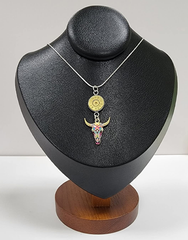 handcrafted necklace with 45 AUTO and longhorn charm