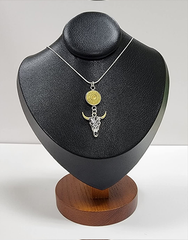 Handcrafted necklace with 45 AUTO and beautiful longhorn charm