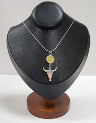 Handcrafted necklace with 45 AUTO and longhorn charm