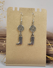 Handcrafted cowboy boot earrings