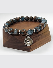 Blue Lake Cloisonné Bullet Charm Bracelet