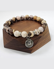 Zebra Jasper Bullet Charm Bracelet