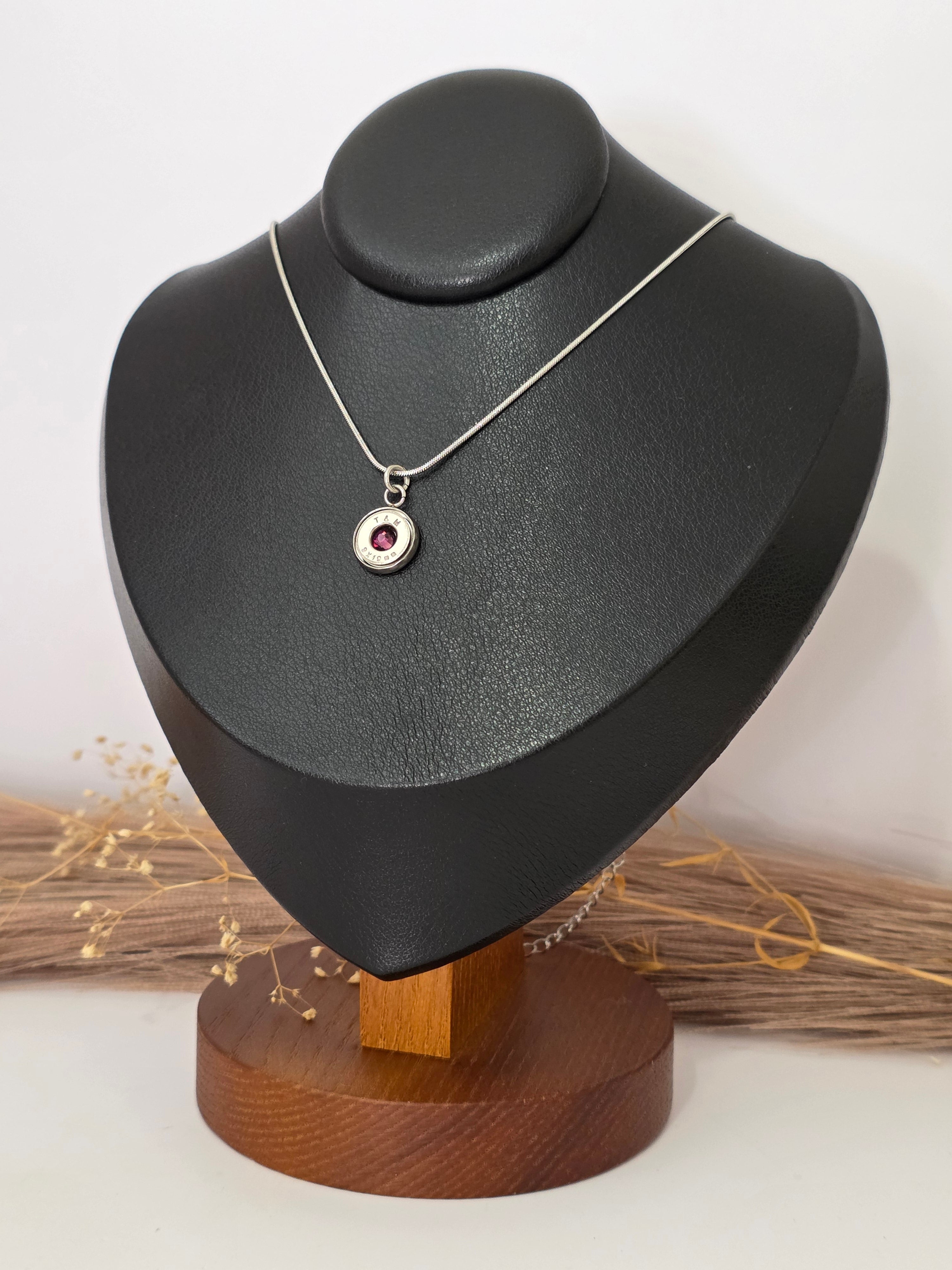 February (Amethyst) Birthstone Bullet Necklace
