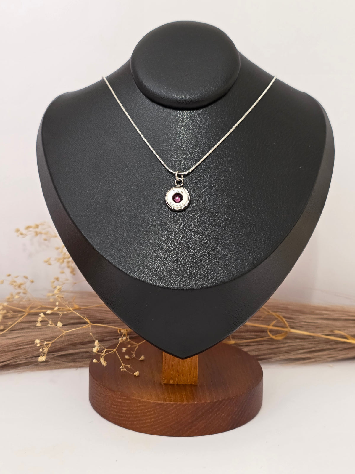 February (Amethyst) Birthstone Bullet Necklace