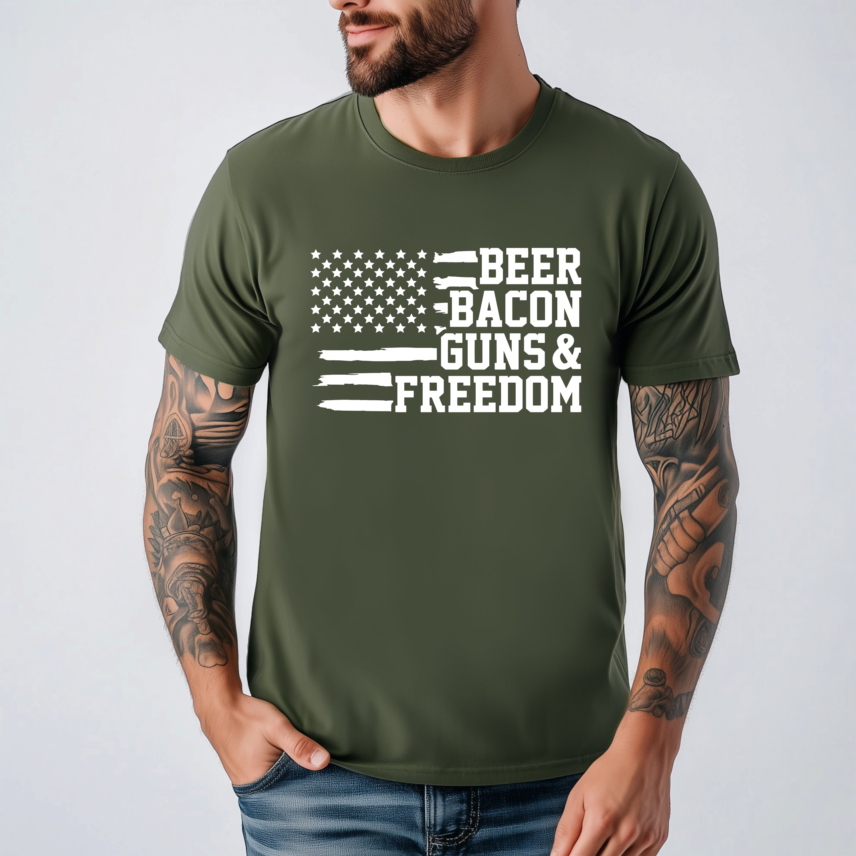 Beer Bacon Guns & Freedom T-Shirt