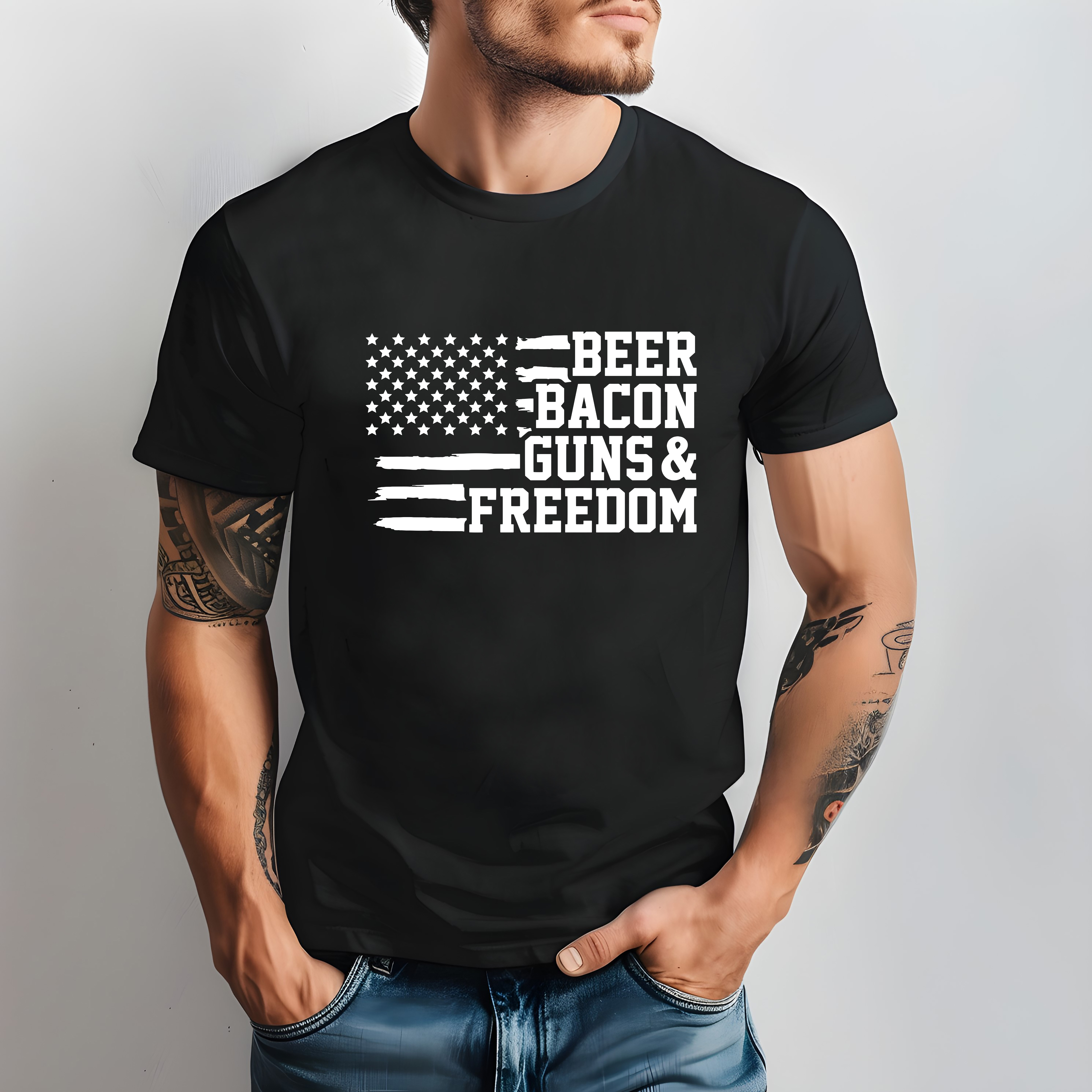 Beer Bacon Guns & Freedom T-Shirt