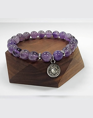 Amethyst Bullet Charm Bracelet