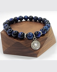 Blue Tiger’s Eye Bullet Charm Bracelet