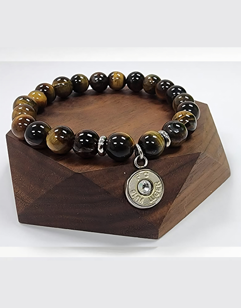 Tiger’s Eye Bullet Charm Bracelet