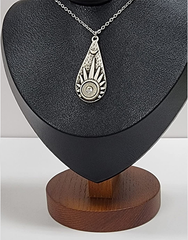 Western sunrise necklace with 9mm bullet inlay on stainless steel chain.